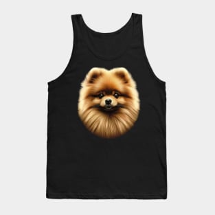 Pomeranian Perfection: Exquisite Detailed Face Design Tank Top